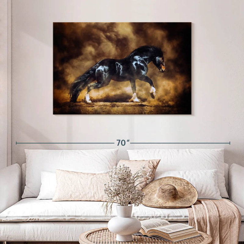 Black Draft Horse, 30" H x 45" W