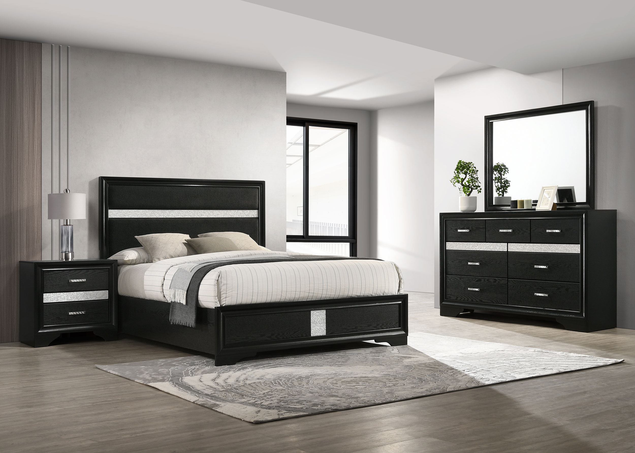 Alma Miranda 4-Piece California King Bedroom Set Black | Wayfair