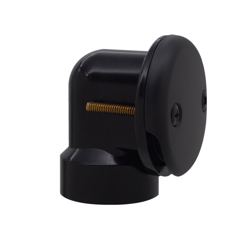Ensemble de drain de baignoire en ABS 12 "avec trop-plein à deux trous, Noir mat
