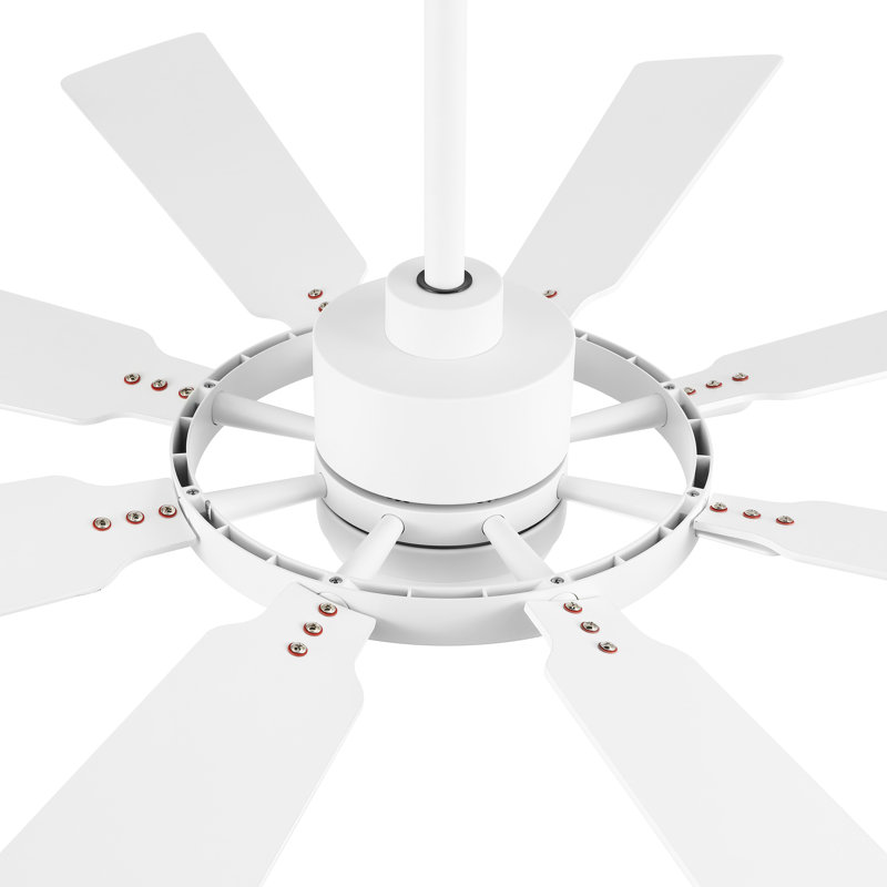 Antoinesha Ceiling Fan with LED Lights, White, White, 60"