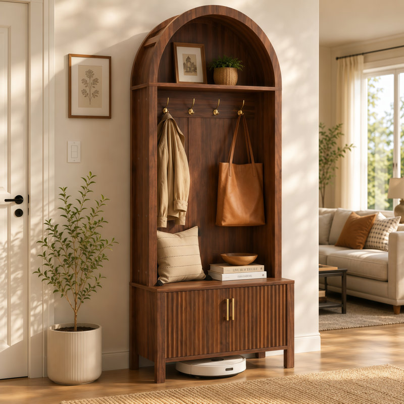 Armoire décorative Archedora, Noyer