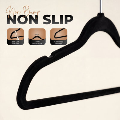 Beddora Velvet Hangers – Non-Slip Heavy Duty Standard Clothes Hangers, Set of 200, Ivory Velvet Clothing Hangers for Wardrobe Organization