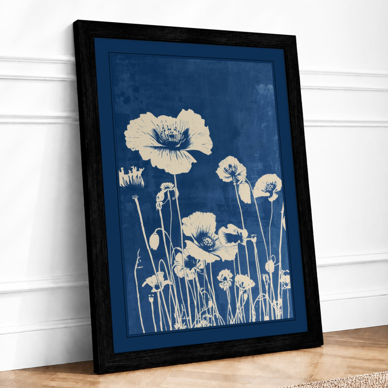 Wildflower Study Botanical - Framed Print, A2 - 59.4 x 42.0 cm, Black