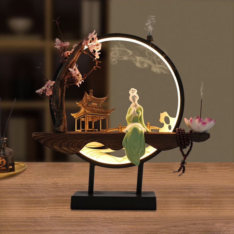 Borivoj Waterfall Ceramic Reflow Incense Holder - Green