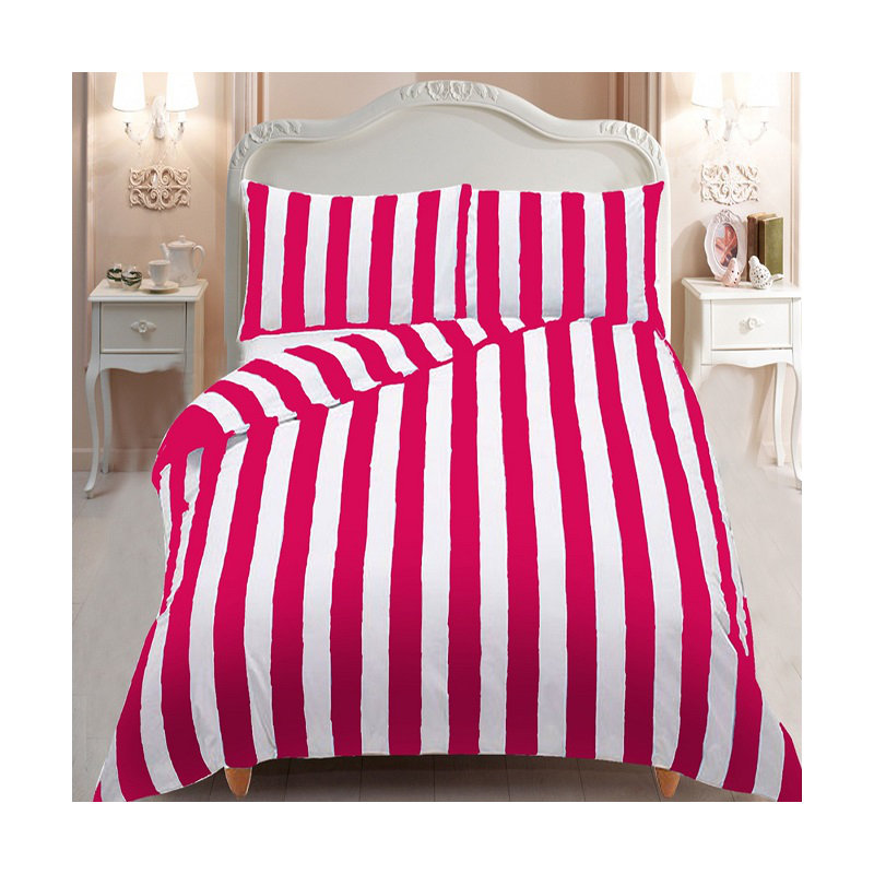 Trumbull Striped Duvet Cover Set with Pillowcases Included, Kingsize - 2 Pillowcases, Pink