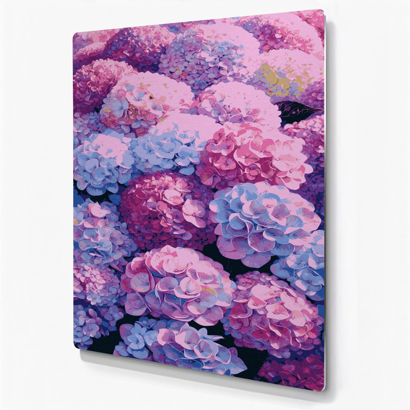 Aquarelle botanique 14, art mural mauve en métal, H 18 po x l 12 po