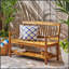 Banc Imperial Farmhouse avec rangement intégré et détails en bois d'acacia fabriqués à la main, parfait pour des sièges élégants et fonctionnels