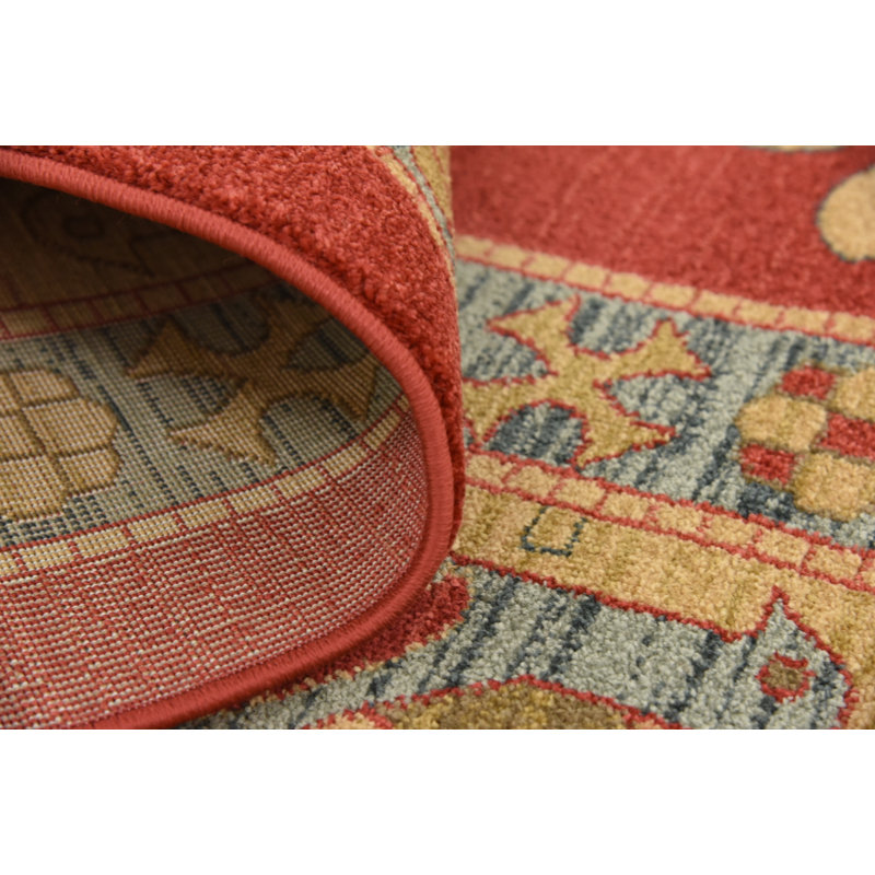 Tapis rouge de style oriental Eesi, Rectangle 10 pi 6 po x 16 pi 5 po