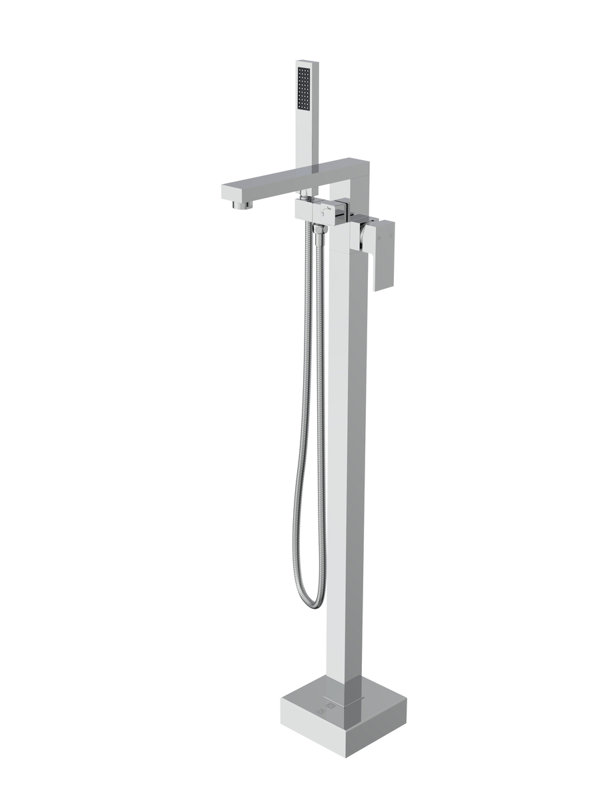 Robinet de baignoire autoportant à fixation au sol 1 poignée Henry, Chrome