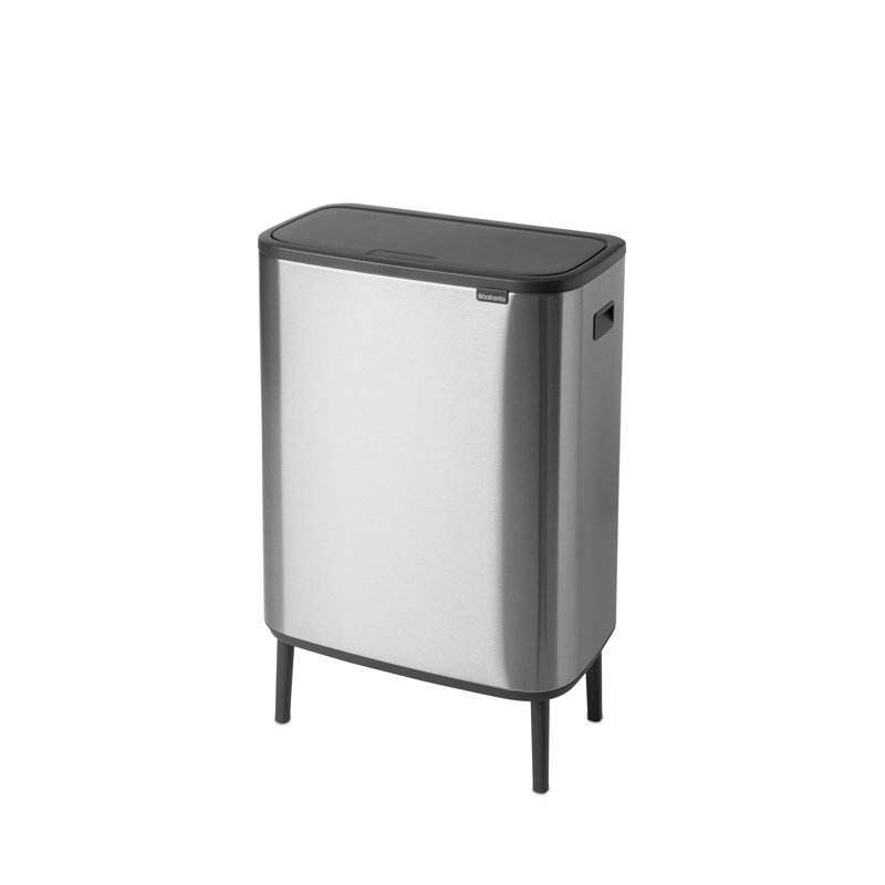Brabantia Bo Hi 30 Litre + 30 Litre Touch Bin with Two Inner Buckets, Matt Steel Fingerprint Proof