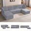 Canapé modulaire modulaire avec repose-pieds-1804856673