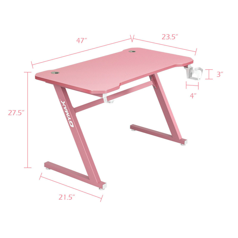 Metal Base Computer Desk, Pink