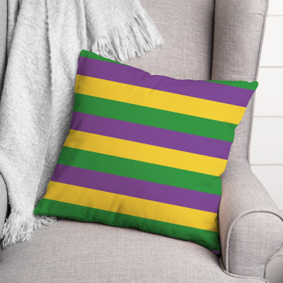 Coussin décoratif à rayures Mardi Gras