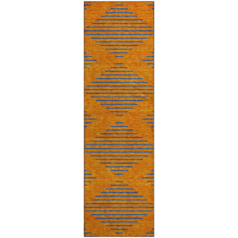 Premium Machine Washable Jahnke AMF1017 Geometric Rug, Runner 2'3" x 7'6"