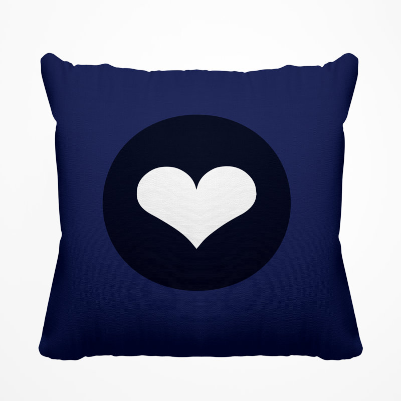 Housse et insert de coussin carré Sweet Love Heart, 19 po x l 19 po, Bleu