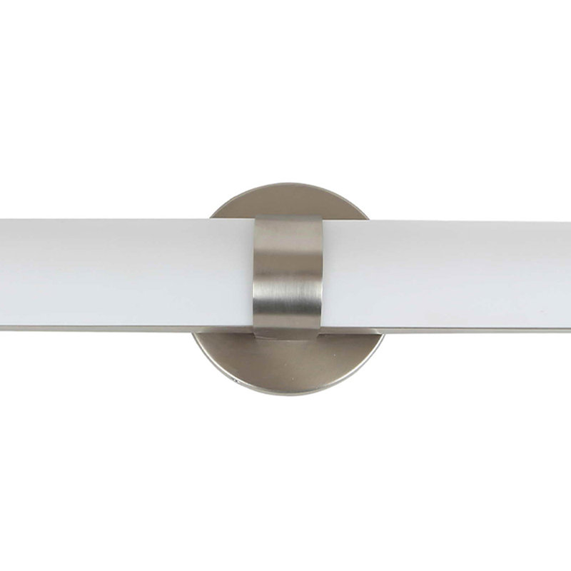 Barre d'éclairage de salle de bain 1 lumière à DEL en nickel brossé Paragonah
