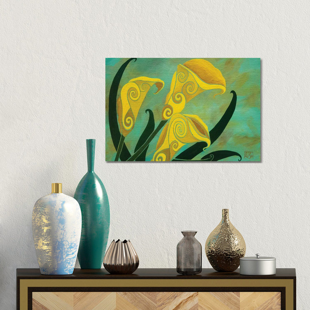 Charming Callas von Barbara Rush - Galerie-verpackte Leinwand Giclée auf Leinwand