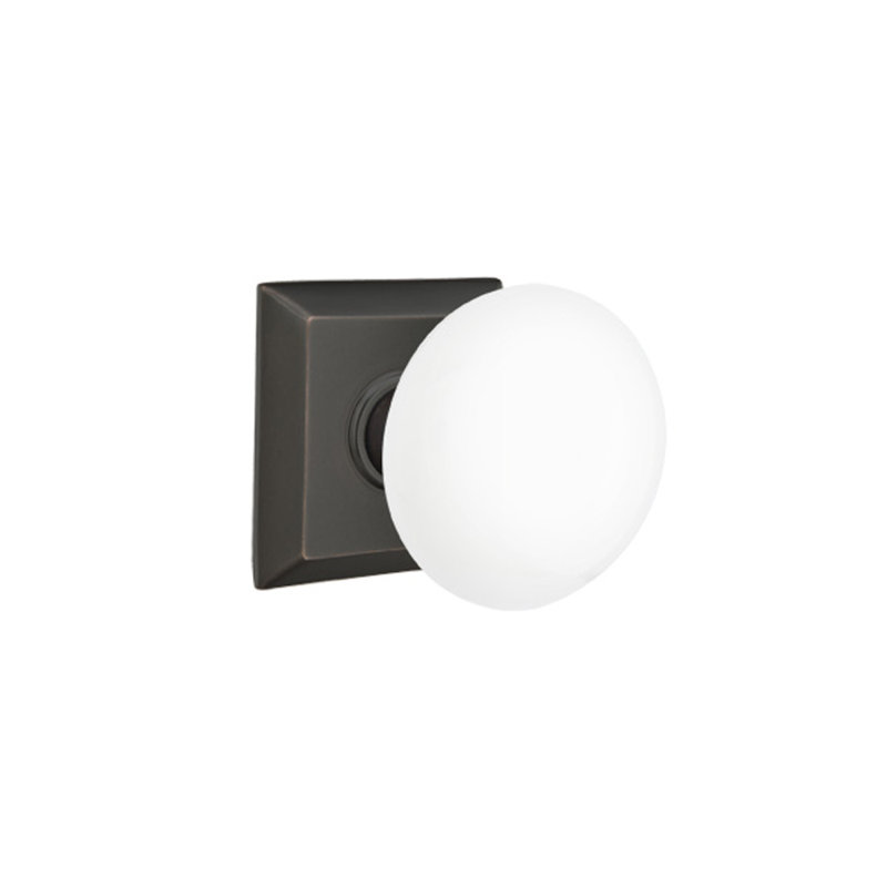 Bouton blanc ice privacy avec rose quincy, Bronze huilé