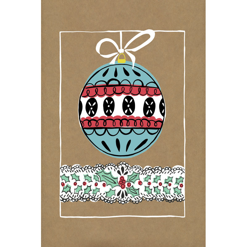 Holly Jolly Christmas I 1 Piece Wrapped Canvas Wall Art, 30cm H x 20cm W