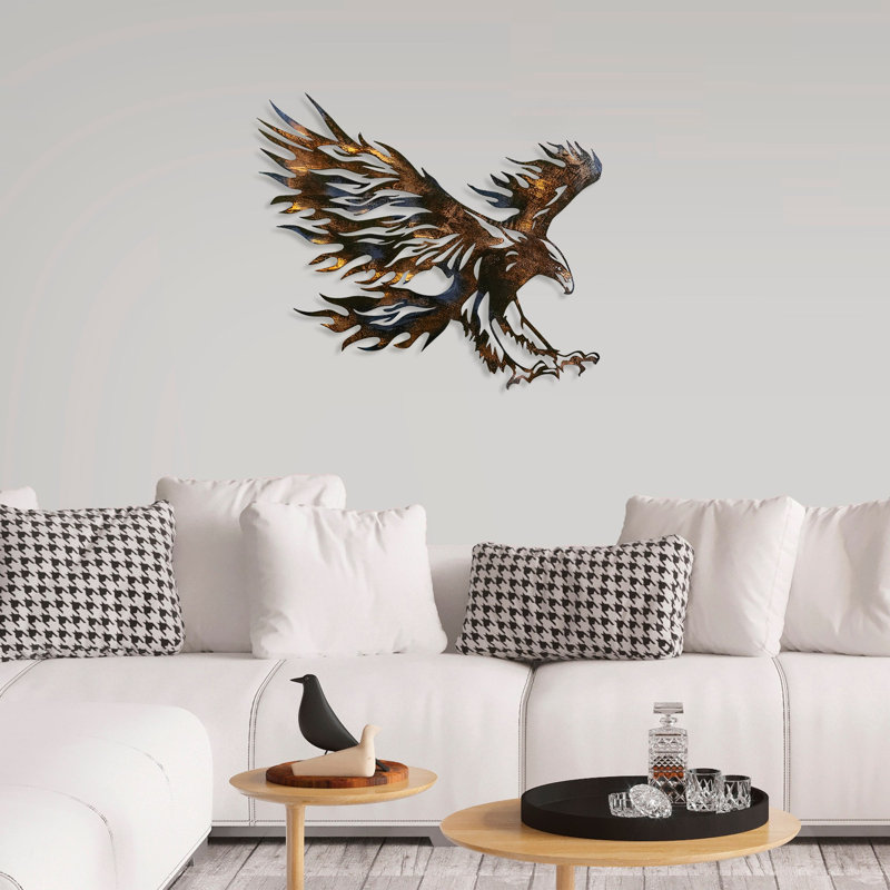 Accessoire mural décoratif en métal fait à la main, 24,8 po x 28 po | 100% métal, épaisseur: 0,06 pouce | Conception unique peinte à la main - parfaite pour la décoration intérieure, ajoutant du caractère et du style à n'importe quelle pièce