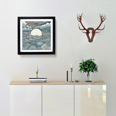 Cloudy Sky Op Art - Framed Print