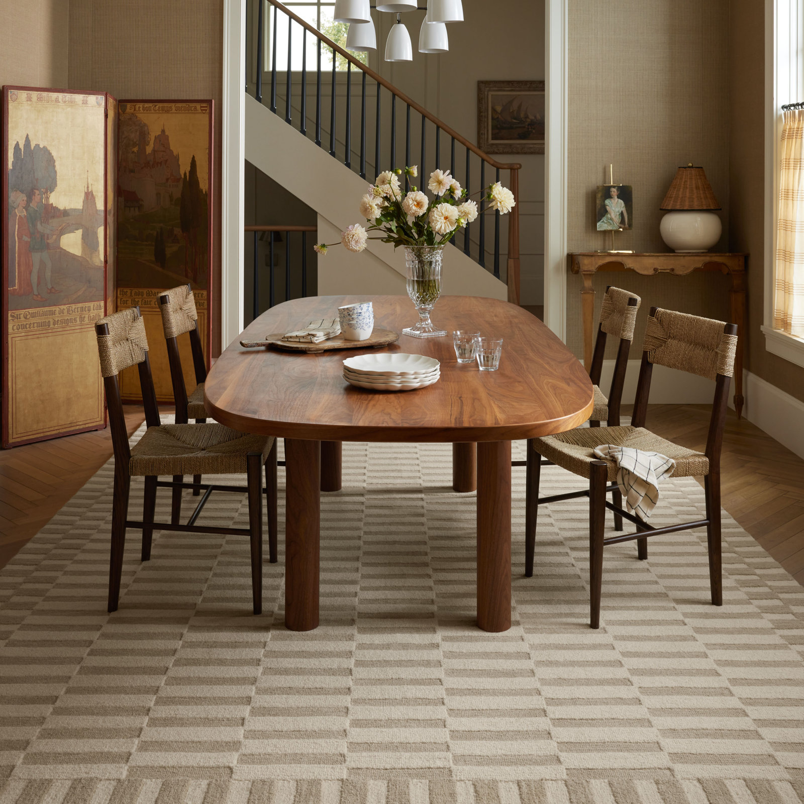 Chris Loves Julia x Loloi Bradley Ivory Beige Rug, Rectangle 5' x 7'6"