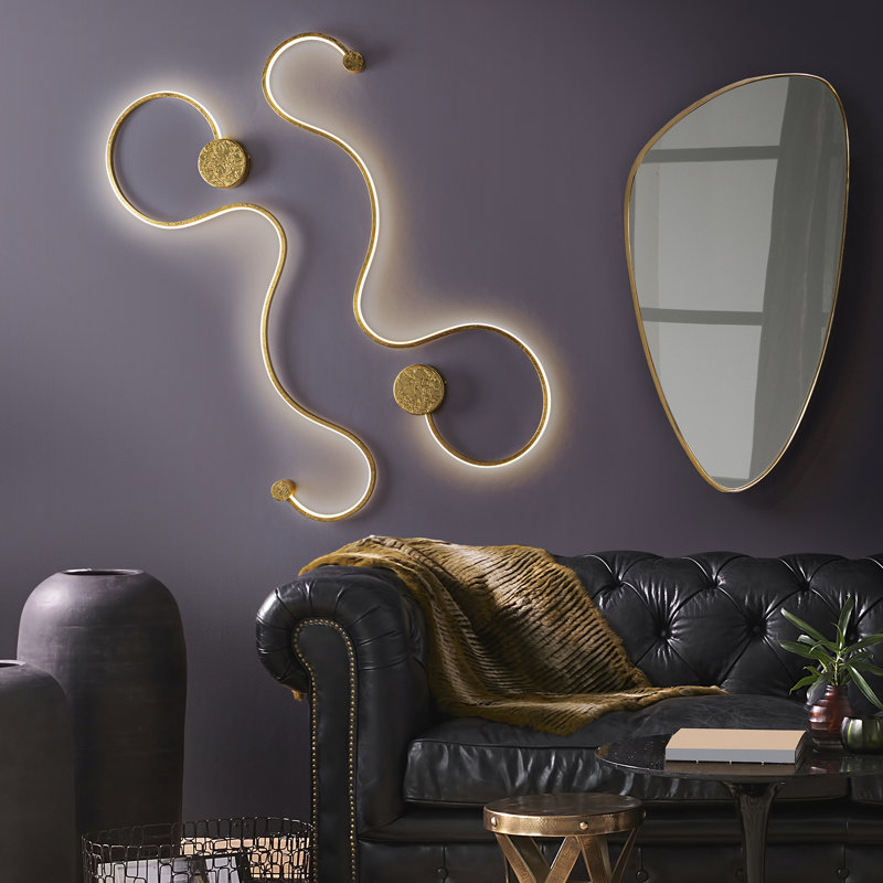 Nghiem LED Flush Mounted Sconce, Gold Leaf