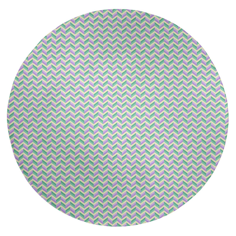 Tapis mauve/crème/vert chevrons, Rectangle 3 pi x 5 pi