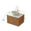 Meuble-lavabo 24 po, meuble de rangement flottant en contreplaqué, portes doubles en sergé avec garniture en métal, lavabo rond en céramique à motif pierre mat et plateau en pierre frittée-130627283