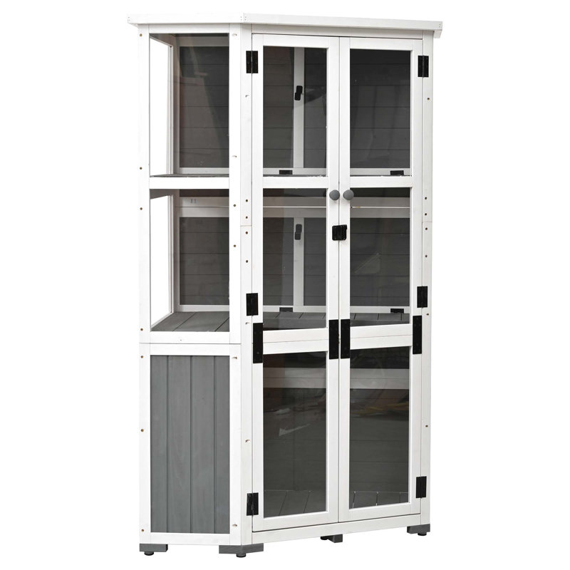 Armoire de rangement en bois pour l'extérieur, Gris