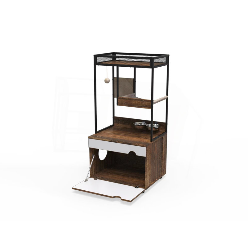 The Cozy Retreat Cat Tree & Litter Station