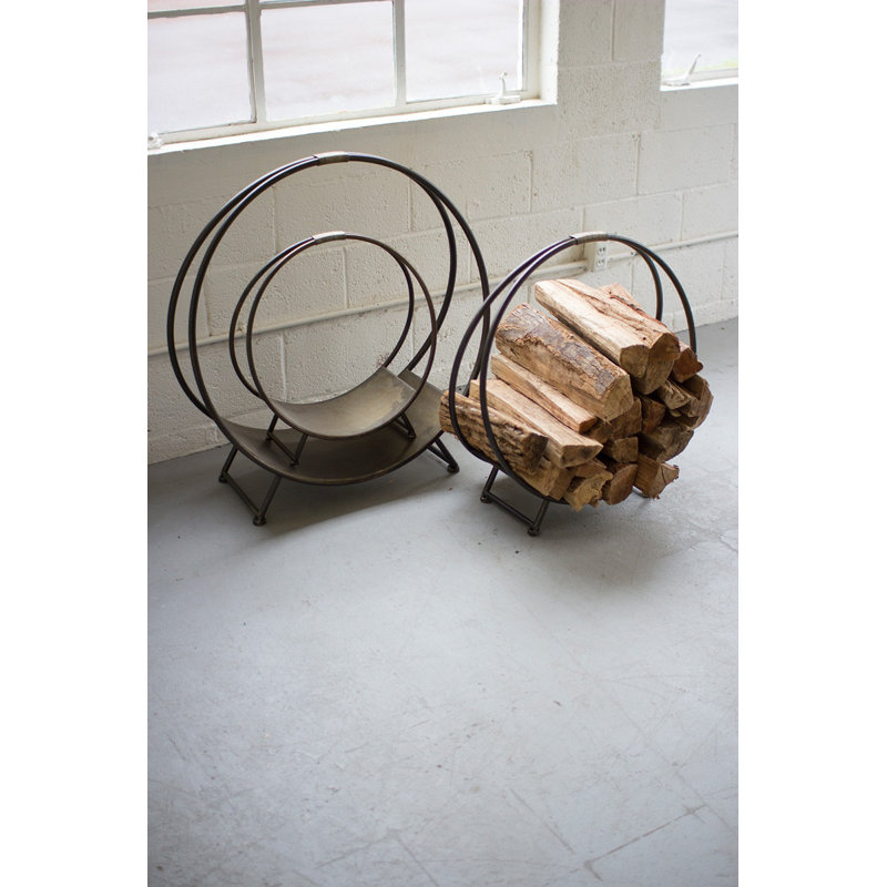  Ensemble de 3 porte-bûches pour cheminée - supports de rangement en métal - 33,5 po de hauteur
