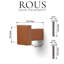 Bouton d'armoire carré ROUS Hardware Art Deco, aluminium massif, finition mate, cuivre (brun), 1 unité-111514406
