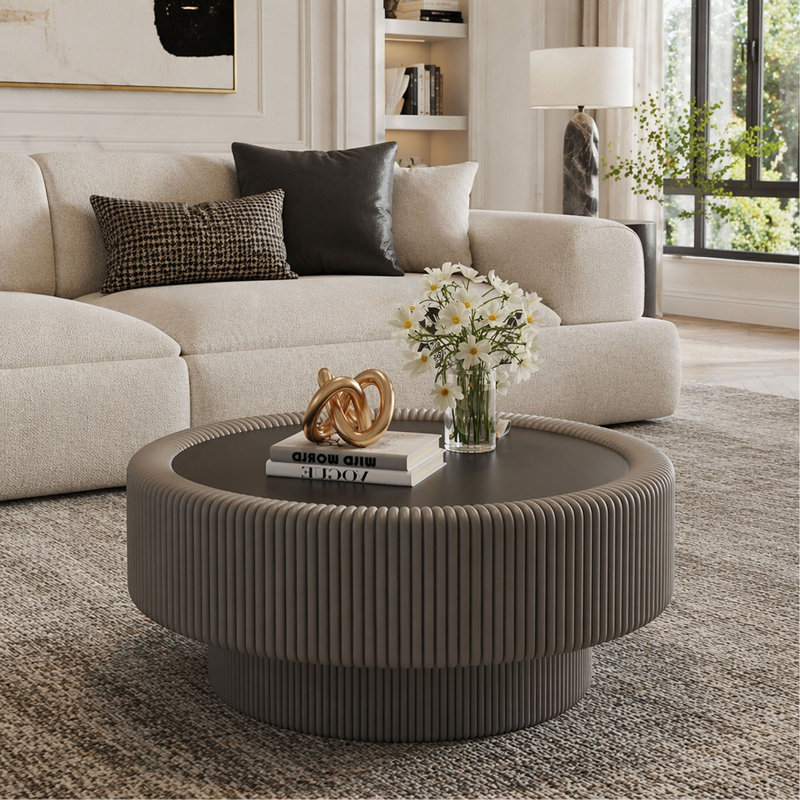 Table basse ronde de 5 pouces, table d'appoint moderne et multifonctionnelle pour salon, chambre à coucher, appartement, bureau à domicile, assemblage facile