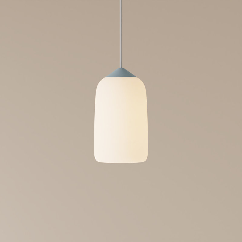 Goby Pendant Light, White, Cobalt, 18" H x 9" W x 5.25" D