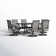 Alyah 6 - Person Metal Patio Dining Set with Rectangular Table