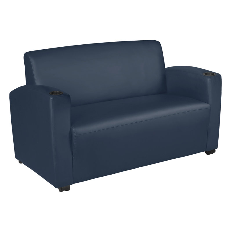 Chaise de réception en vinyle l 56 po Supernova, Bleu