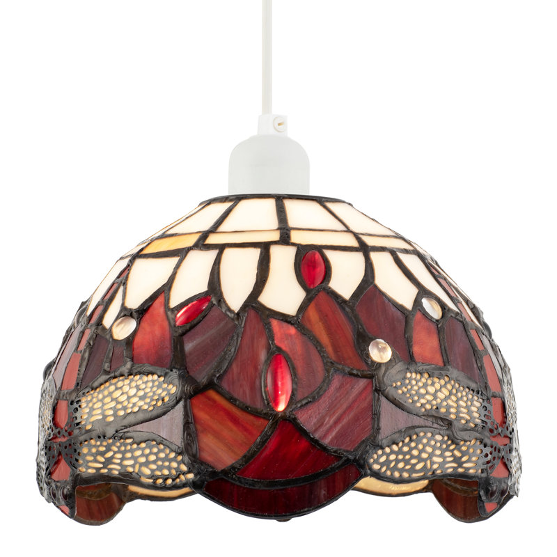 14cm H Glass Dome Pendant Shade ( Screw On ), Red
