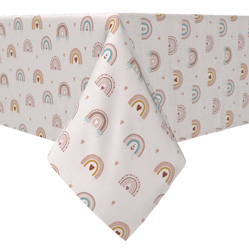 Rectangular Geometric Cotton Twill Tablecloth