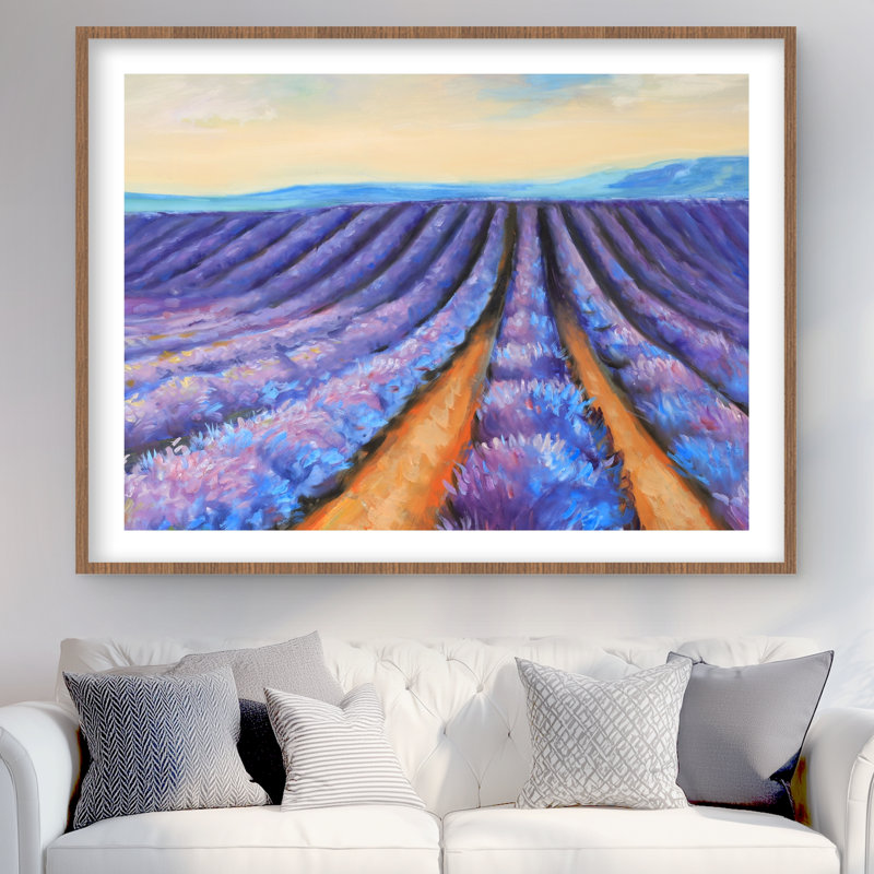 Lavender Fields - Botanical Contemporary Framed Print Decor
