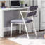 Chaise de bureau en métal avec coussin rembourré, gris et blanc