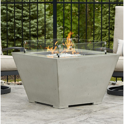 Cove Square Concrete Smokeless Fire Pit Table with Hidden Fuel Tank
