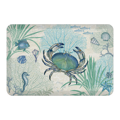  Blue Crab Anti-Fatigue Kitchen Mat By Laural Home
