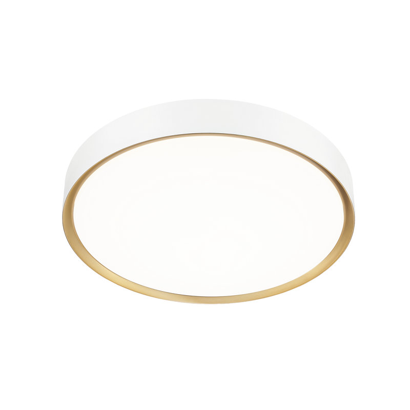 Asalah 1 Light Flush Mount, 3" H x 20" W x 20" D, Matt White/Gold