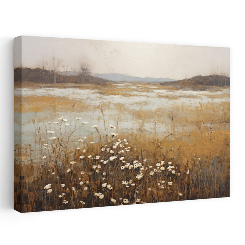 Art contemporain automnal abstrait Meadow I, H 16 po x l 24 po