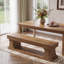 Upholstered Bench with Shelves