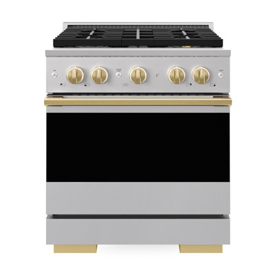 Zline Autograph 30 in. Marino Gas DuoPro Range in Steel Accents