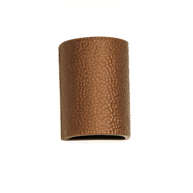 Cammi Ceramic Outdoor Wall Light, LED Bulb Included, Rubbed Copper, 8.5" H x 6.5" W x 4.5" D