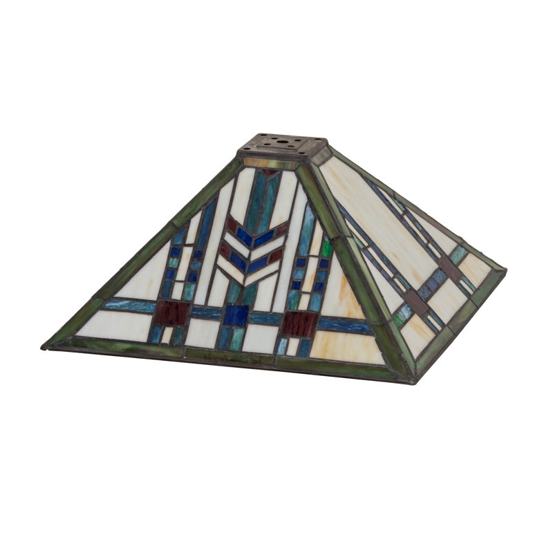 13" Square Prairie Wheat Shade, Green/Blue/Red/Beige