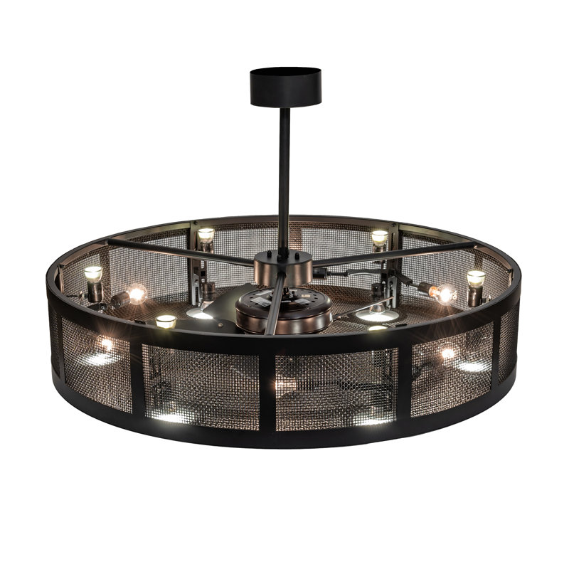 48" Wide Paloma Golpe Chandel-Air, Satin Black Wrought Iron, 10" H x 56" W x 56" D